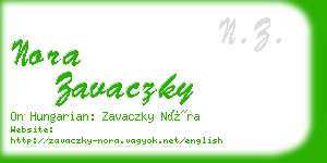 nora zavaczky business card